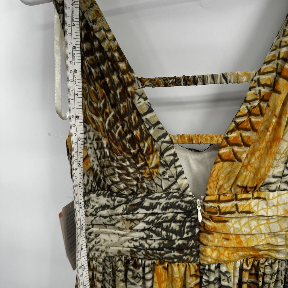Anne Klein Collection All Silk Printed Maxi Dress Size 2 Retail $695 Raw Hem - Picture 12 of 16